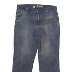 CARHARTT Mens Cotton Blend Navy Relaxed Fit Straight Leg Trousers W32 L28