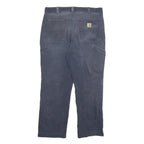 CARHARTT Mens Cotton Blend Navy Relaxed Fit Straight Leg Trousers W32 L28