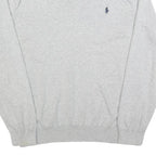 POLO RALPH LAUREN Mens Grey Plain V Neck Basic Knit Jumper 2XL Cotton Classic