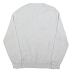 POLO RALPH LAUREN Mens Grey Plain V Neck Basic Knit Jumper 2XL Cotton Classic