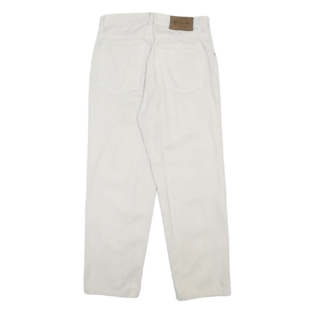 CALVIN KLEIN JEANS Mens Relaxed White Denim W29 L26 Casual Cotton Zip Closure