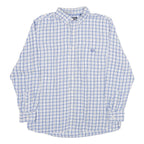 CHAPS Mens Blue Check Shirt L Button-Down Collar Long Sleeve Cotton Classic
