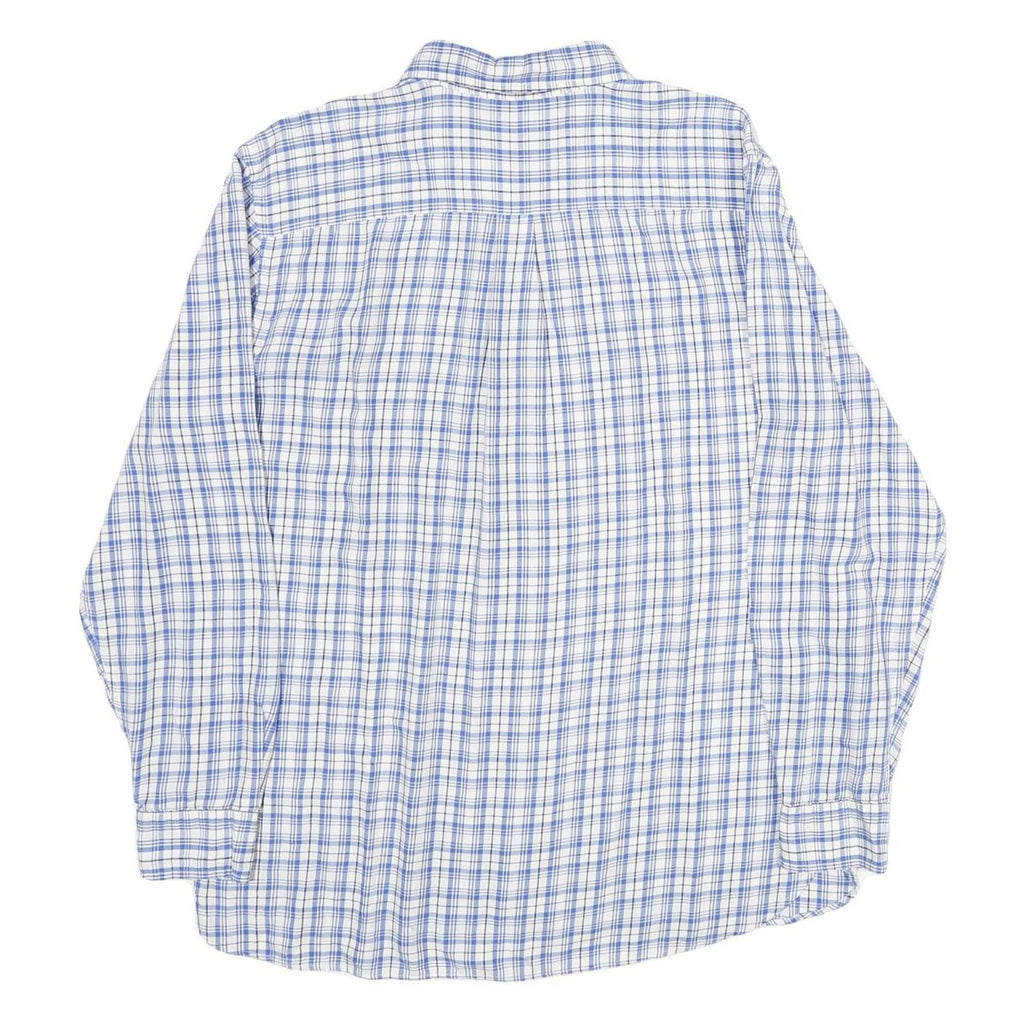 CHAPS Mens Blue Check Shirt L Button-Down Collar Long Sleeve Cotton Classic