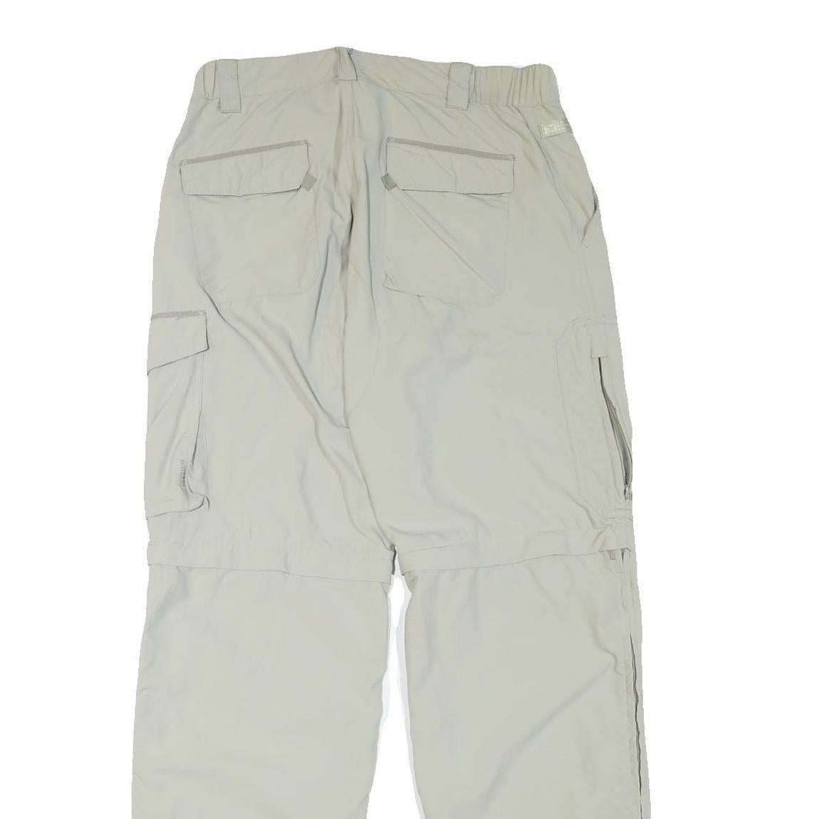 5C Mens Polyester Blend Beige Regular Zip Trousers Cargo Pocket W30 L30