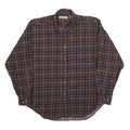 NATURAL LIFE Mens Red Brown Check Shirt XL Button Down Long Sleeve Cotton