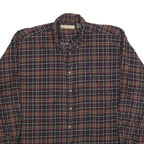 NATURAL LIFE Mens Red Brown Check Shirt XL Button Down Long Sleeve Cotton
