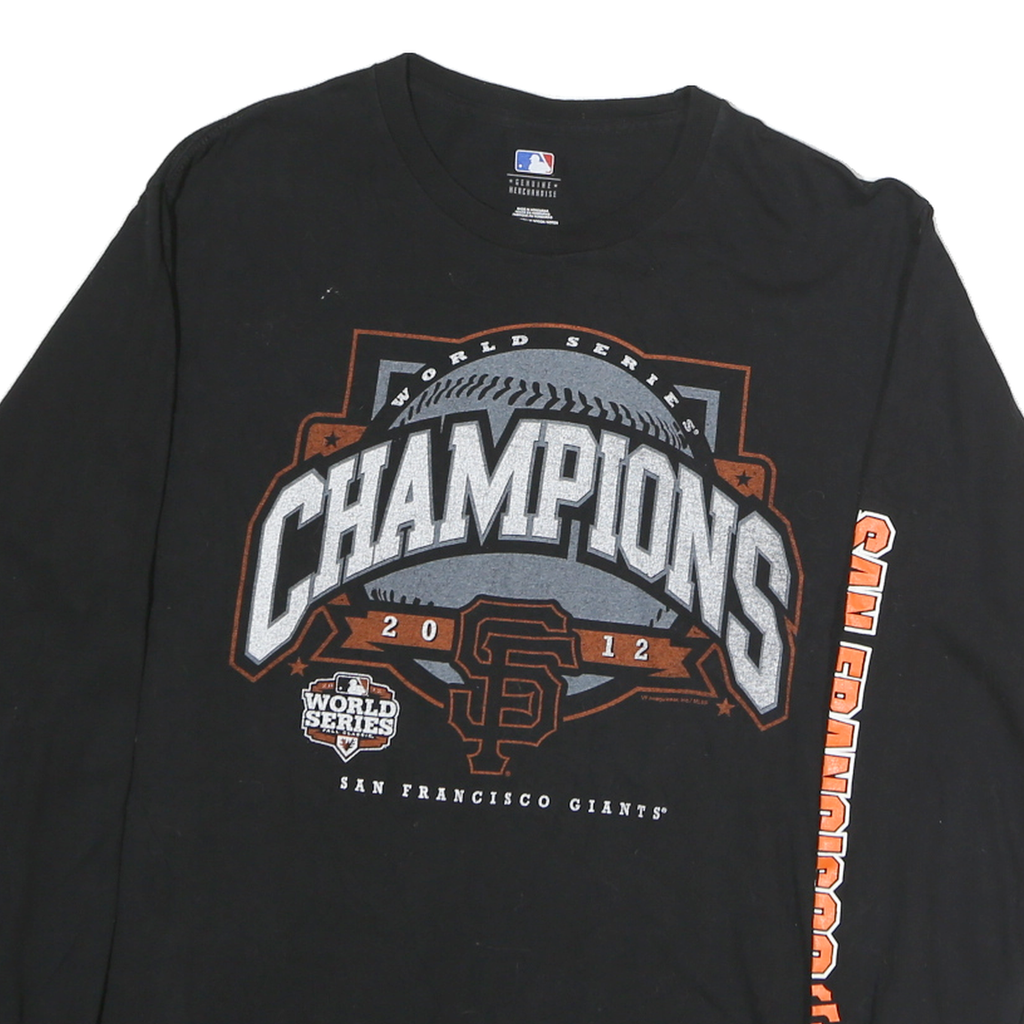 GENUINE MERCHANDISE Mens Black San Francisco Giants Graphic T-Shirt M Long