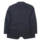 CANDA Mens Blue Wool Checked Classic Jacket XL Button Closure Tailored Fit