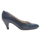 CORRADO MARETTO Womens Elegant Classic Leather Navy Blue Court Shoes UK 2 Smart