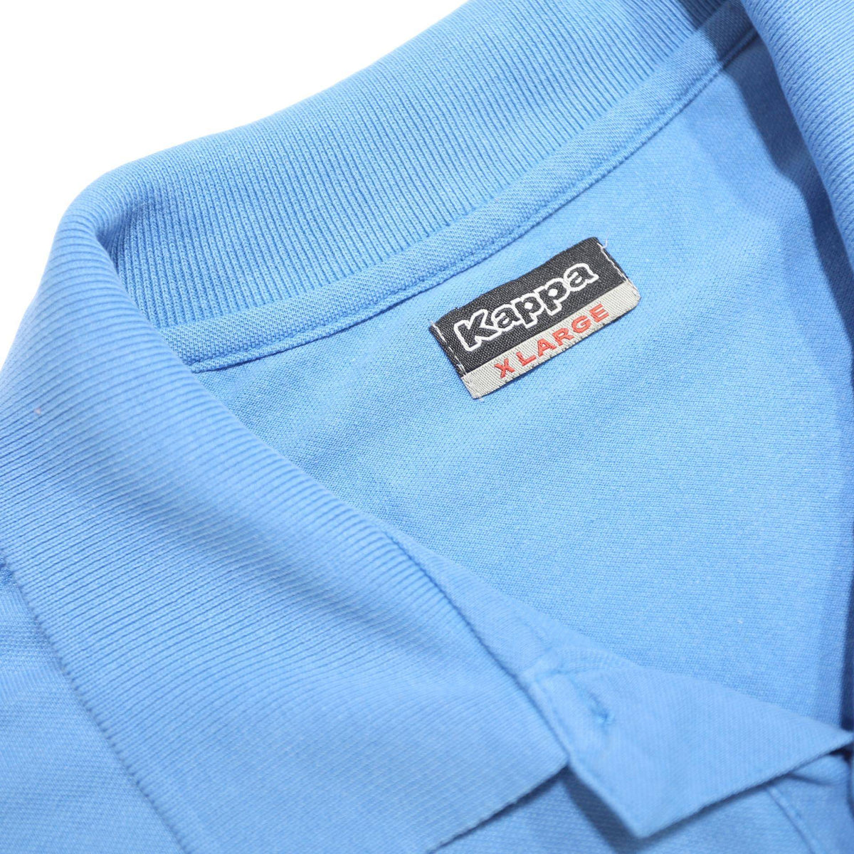 KAPPA Mens Blue Short Sleeve Plain XL Cotton Blend Polo Shirt Casual Basic