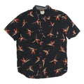 VANS Mens Black & Orange Floral Cotton Shirt L Summer Casual Button Down