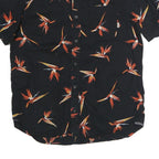 VANS Mens Black & Orange Floral Cotton Shirt L Summer Casual Button Down