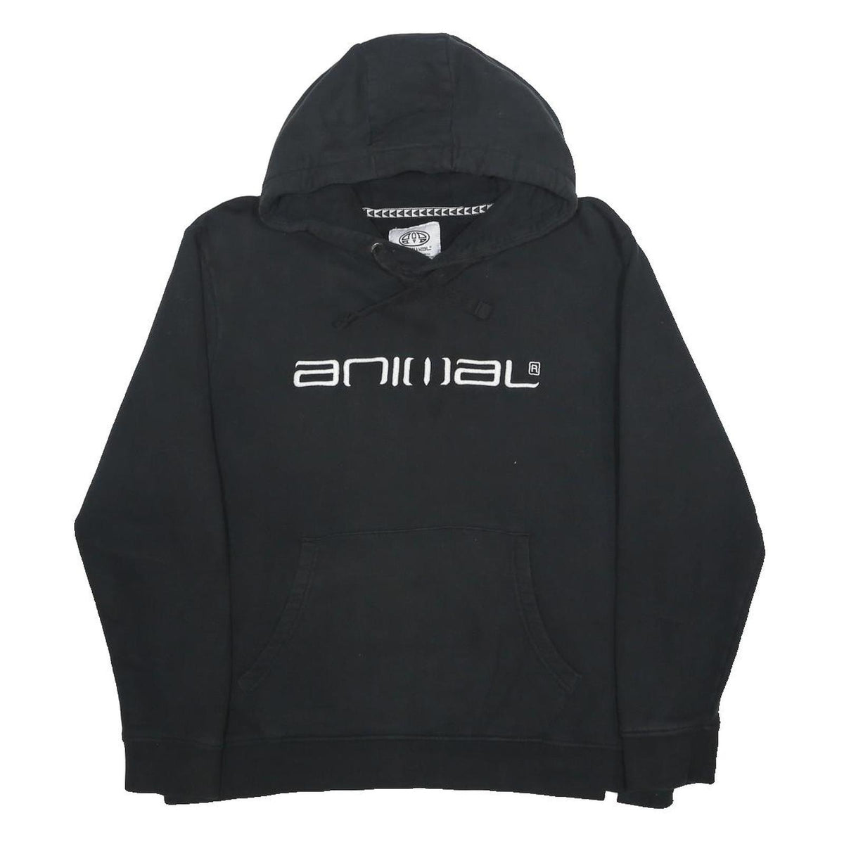 ANIMAL Womens Black Hoodie UK 14 Cotton Blend Pullover Casual Sweatshirt
