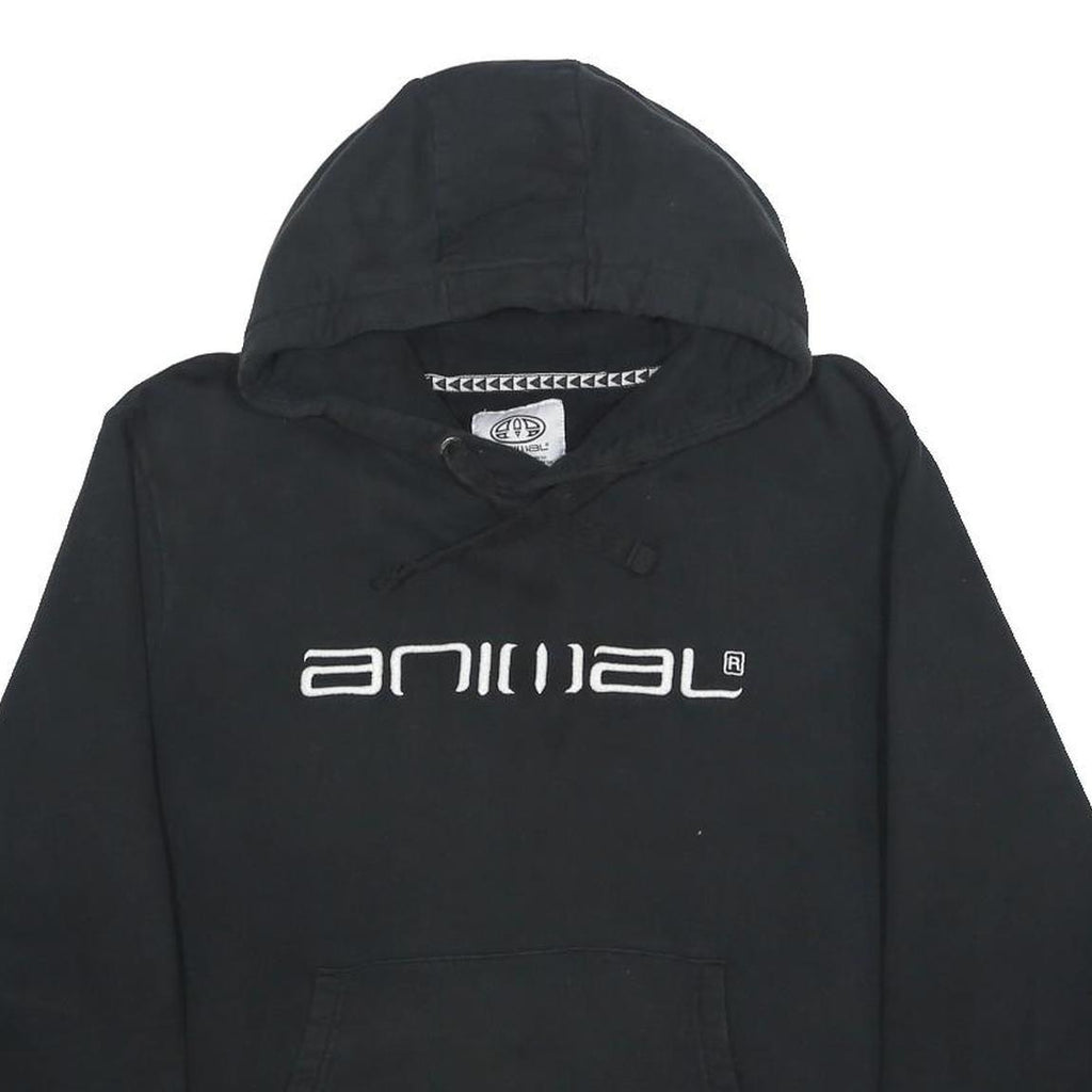 ANIMAL Womens Black Hoodie UK 14 Cotton Blend Pullover Casual Sweatshirt