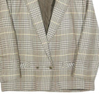 YOUR SIXTH SENSE Womens Brown & Beige Wool Check Button Jacket M Woven Tailored