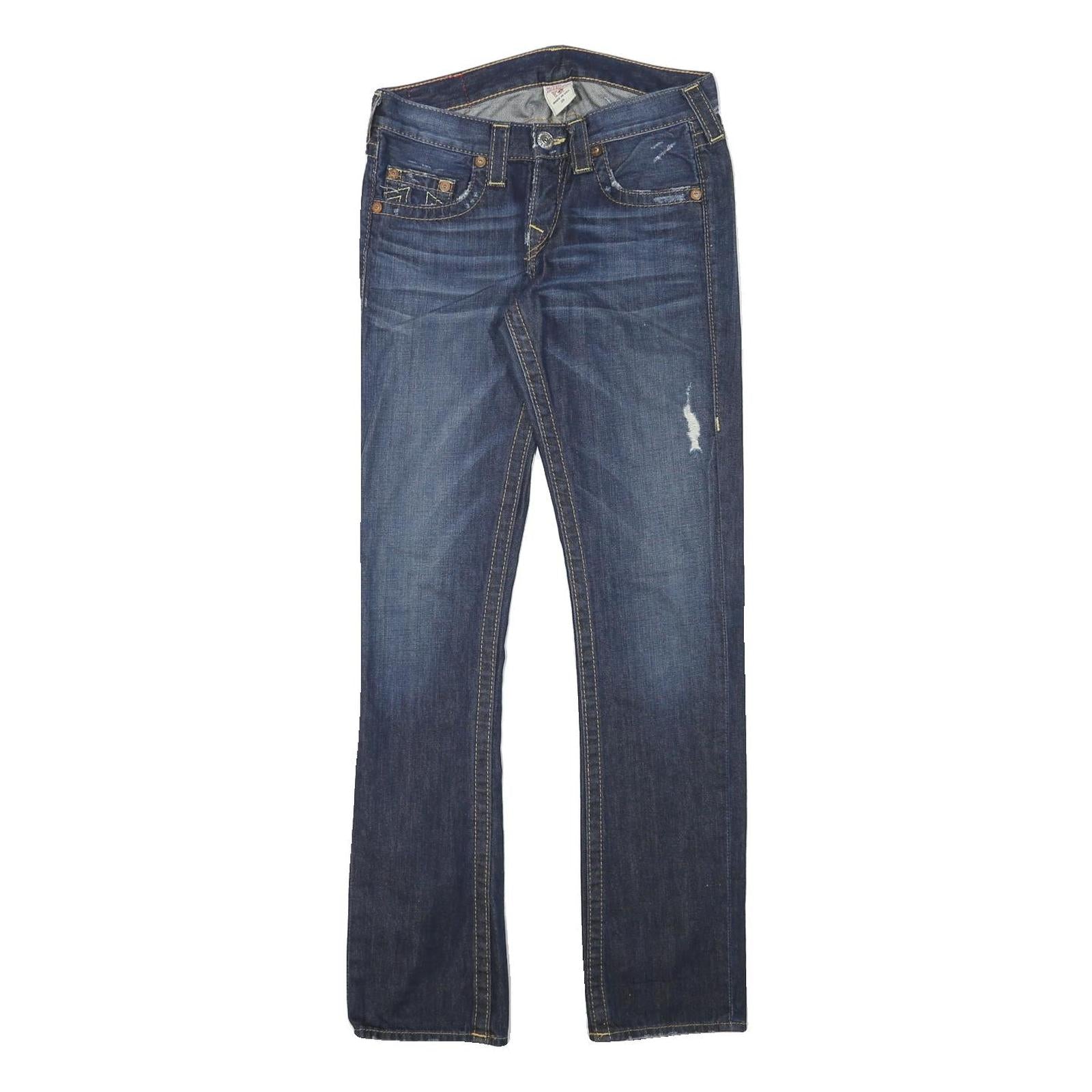 TRUE RELIGION Womens Jeans Blue Slim Skinny Denim Light W28 L31 Classic Zip