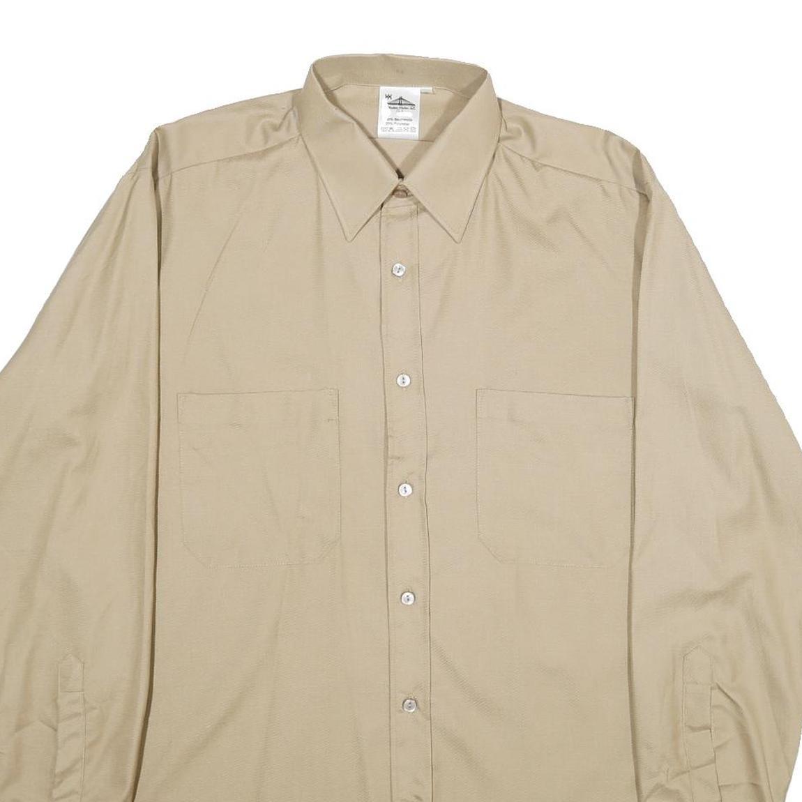 J. MEDER-WATER AG Mens Beige Cotton Blend Shirt XL Classic Fit Long Sleeve