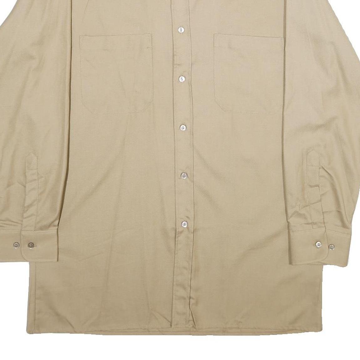 J. MEDER-WATER AG Mens Beige Cotton Blend Shirt XL Classic Fit Long Sleeve