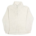 CALVIN KLEIN Womens White Plain Pullover Crew Neck Jumper S Soft Warm
