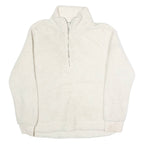 CALVIN KLEIN Womens White Plain Pullover Crew Neck Jumper S Soft Warm