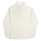 CALVIN KLEIN Womens White Plain Pullover Crew Neck Jumper S Soft Warm