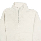 CALVIN KLEIN Womens White Plain Pullover Crew Neck Jumper S Soft Warm