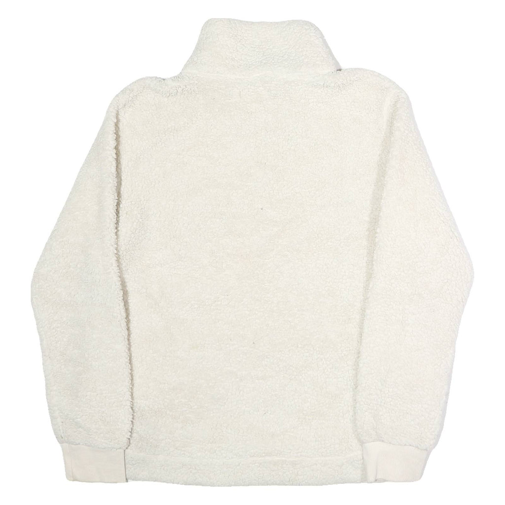 CALVIN KLEIN Womens White Plain Pullover Crew Neck Jumper S Soft Warm