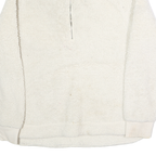 CALVIN KLEIN Womens White Plain Pullover Crew Neck Jumper S Soft Warm