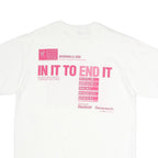 REEBOK Womens White & Pink Breast Cancer Awareness T-Shirt L Short Sleeve Crew