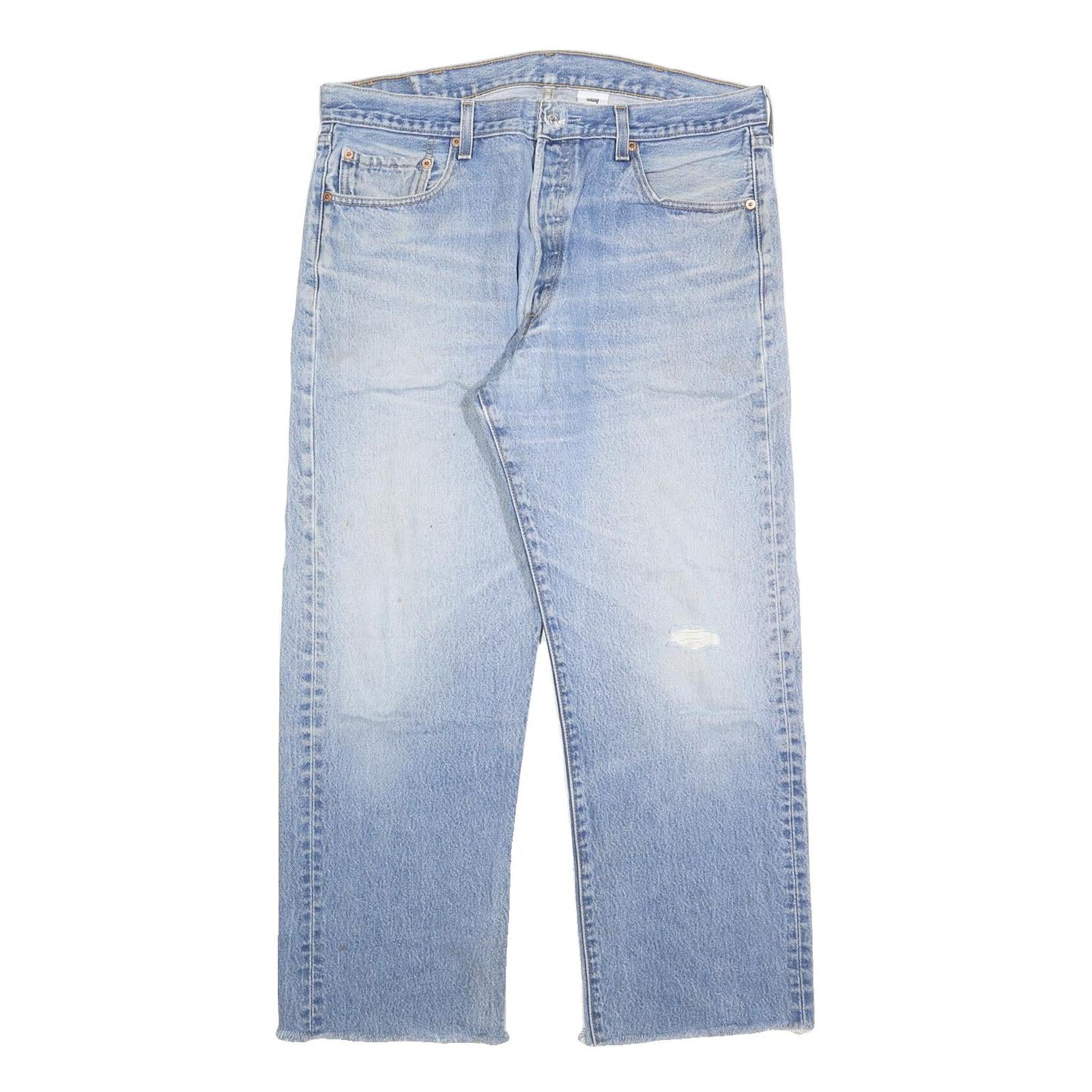 LEVI'S 501XX Mens Jeans Blue Regular Straight Denim Light W38 L28 Button