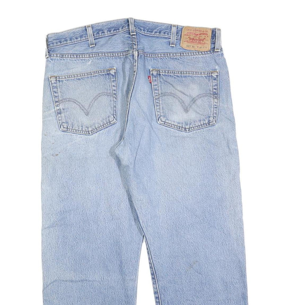 LEVI'S 501XX Mens Jeans Blue Regular Straight Denim Light W38 L28 Button