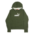 PUMA Mens Green Pullover Hoodie M Cotton Jersey Drawstring Pocket Relaxed Fit