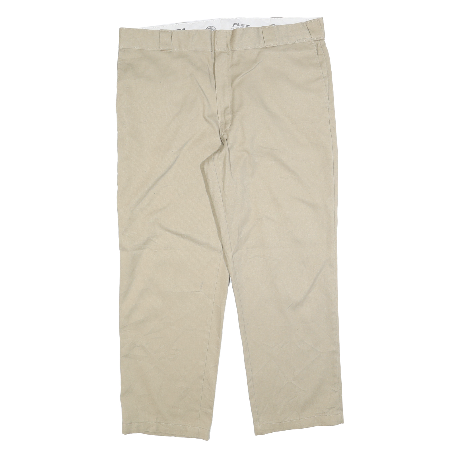 DICKIES Mens Regular Beige Cotton Blend Regular Fit Trousers W40 L30 Classic