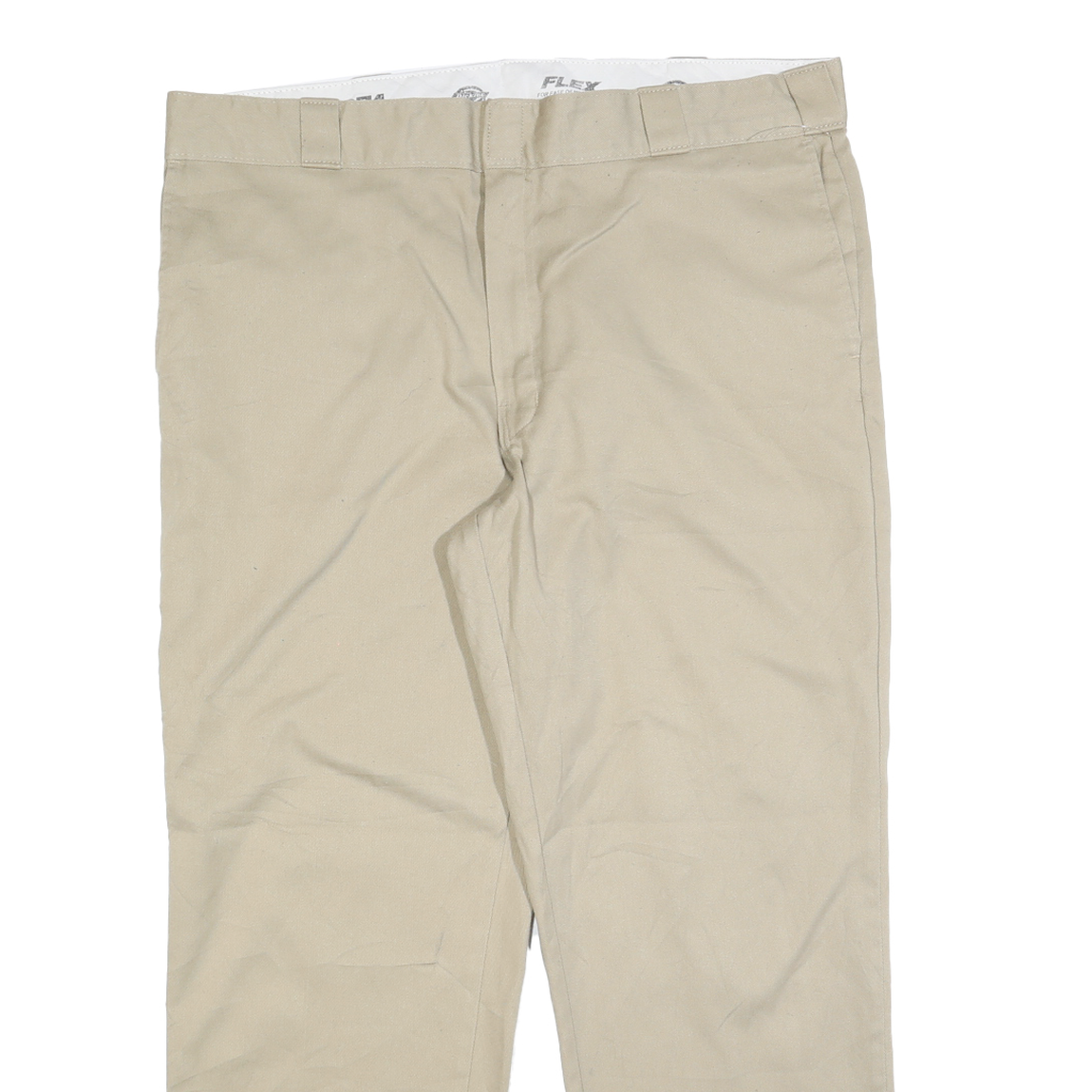 DICKIES Mens Regular Beige Cotton Blend Regular Fit Trousers W40 L30 Classic