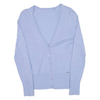 NAVYBOOT Womens Cardigan Blue V-Neck Tight Knit S