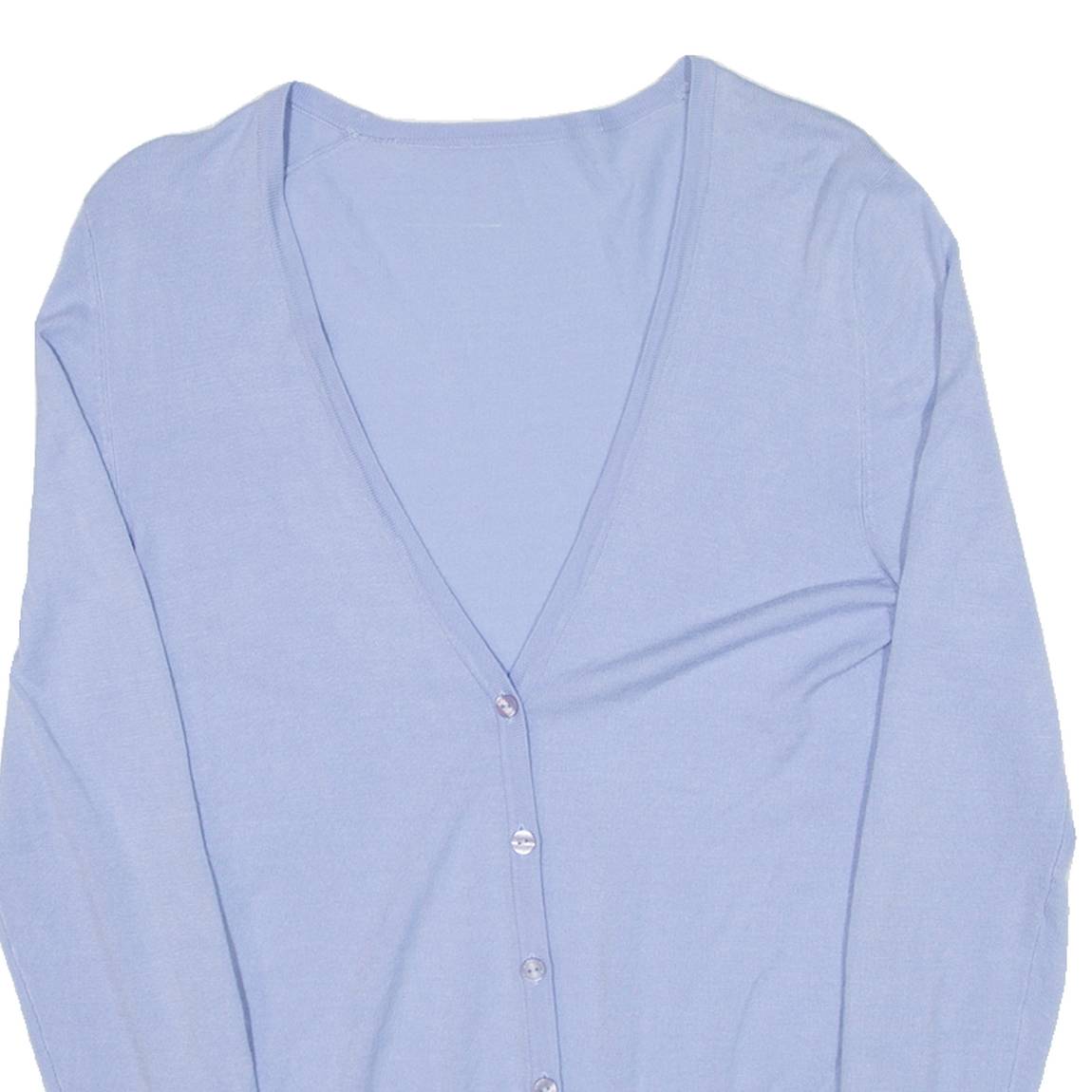 NAVYBOOT Womens Cardigan Blue V-Neck Tight Knit S