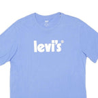 LEVI'S Mens Blue Cotton Blend T-Shirt M Short Sleeve Crew Neck Logo Print