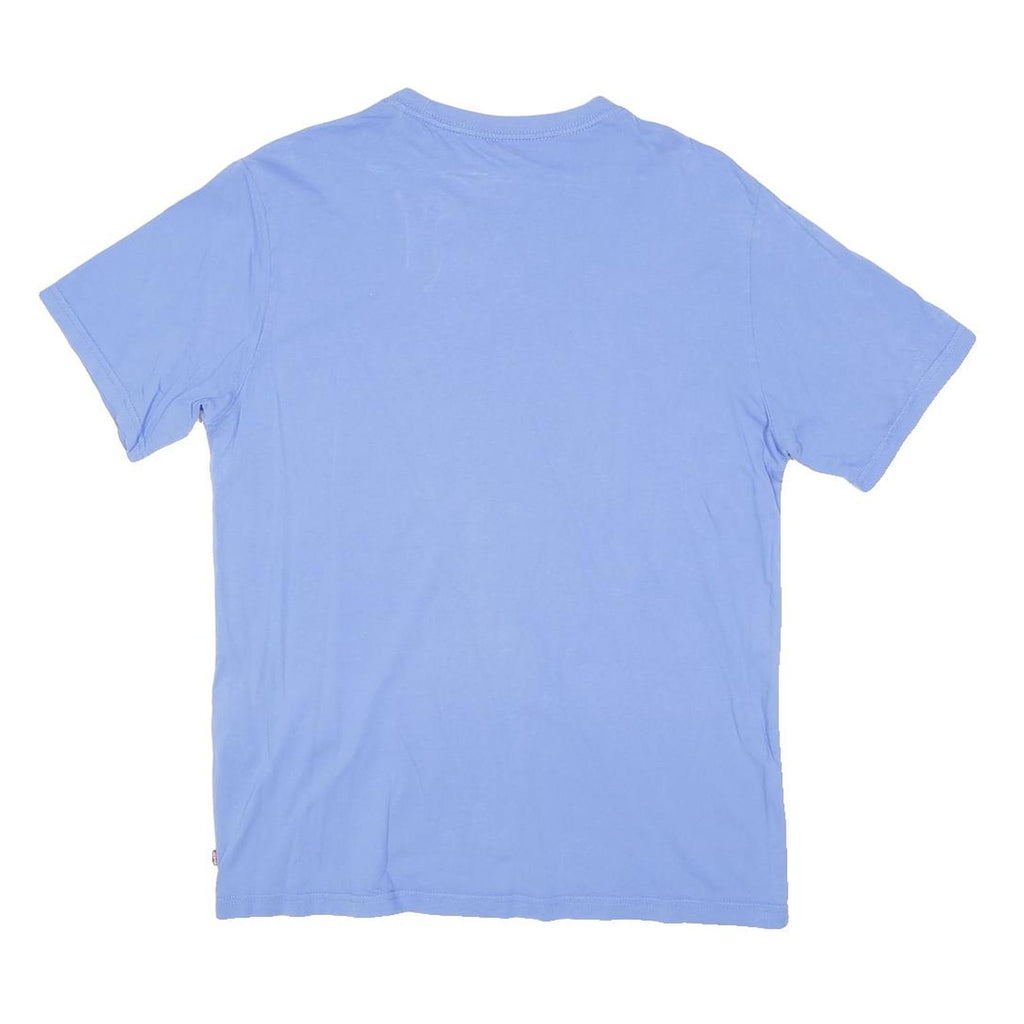 LEVI'S Mens Blue Cotton Blend T-Shirt M Short Sleeve Crew Neck Logo Print