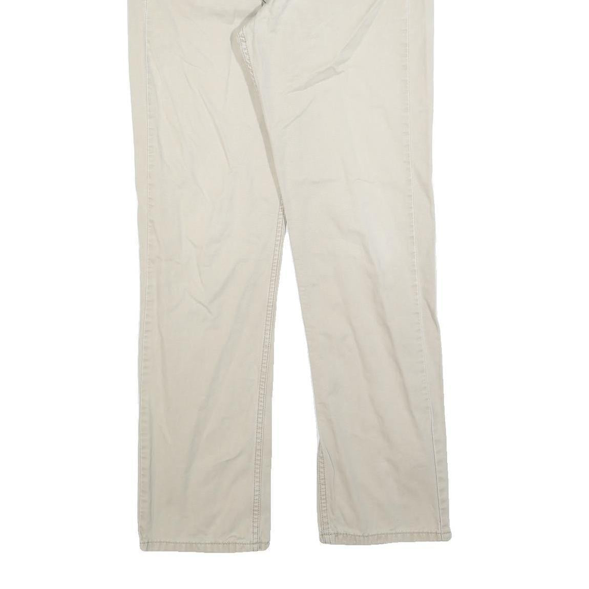 LEVI'S Mens Regular Fit Beige Cotton Blend Trousers W32 L34 Casual Zip Closure