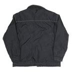 Mens Black Grey Contrast Polyester Blend Zip Jacket XL Plain Casual Wear