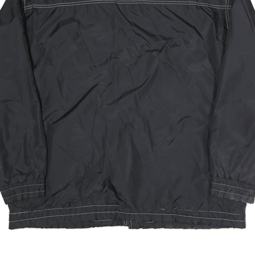 Mens Black Grey Contrast Polyester Blend Zip Jacket XL Plain Casual Wear