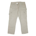 CARHARTT Mens Beige Regular Fit Cargo Denim Jeans W38 L31 Workwear