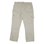 CARHARTT Mens Beige Regular Fit Cargo Denim Jeans W38 L31 Workwear
