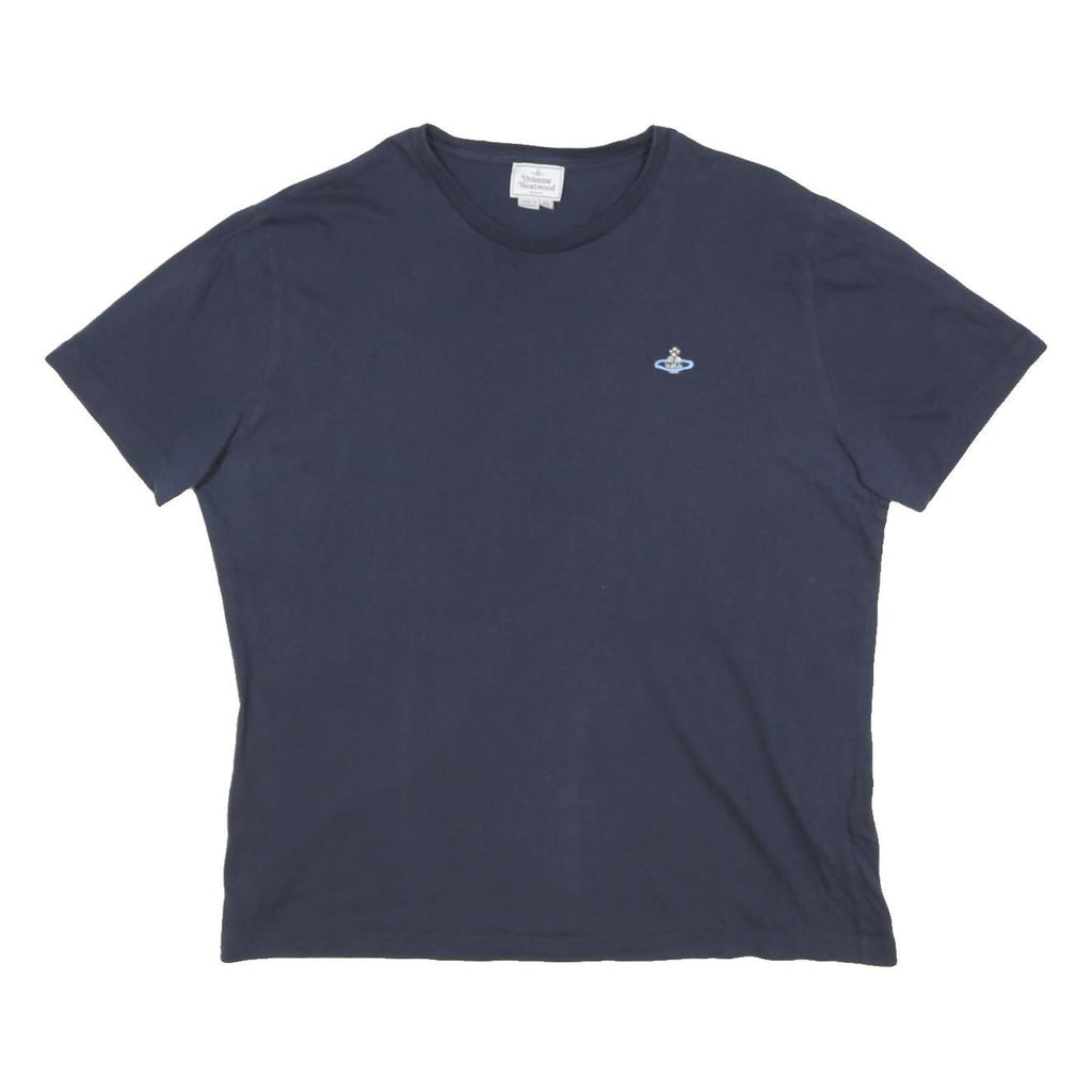 VIVIENNE WESTWOOD Mens Navy Blue Graphic T-Shirt XL Short Sleeve Crew Neck