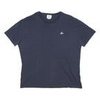 VIVIENNE WESTWOOD Mens Navy Blue Graphic T-Shirt XL Short Sleeve Crew Neck