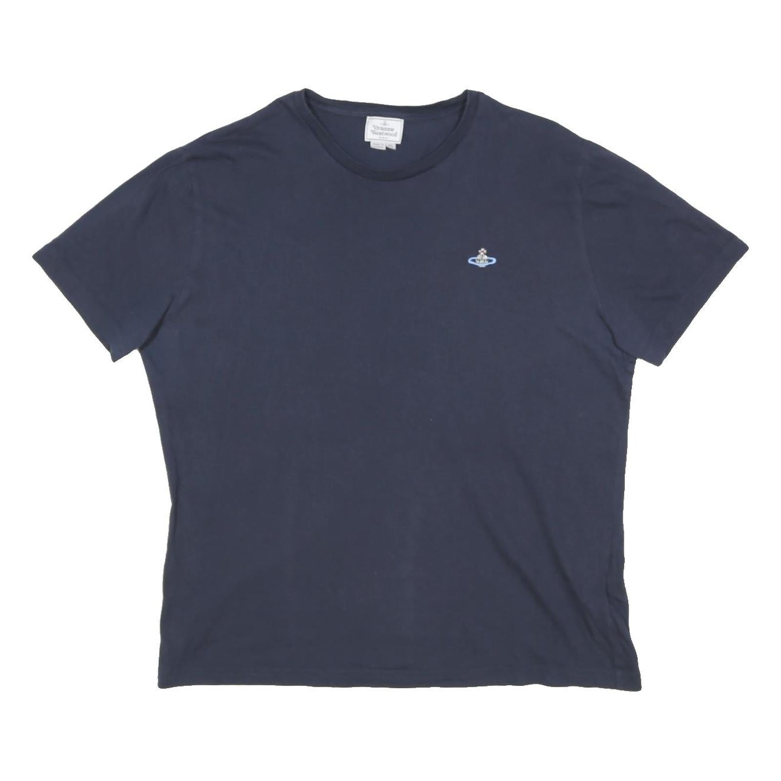 VIVIENNE WESTWOOD Mens Navy Blue Graphic T-Shirt XL Short Sleeve Crew Neck