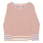 WHITE STUFF Womens Rust & White Striped Long Sleeve Crew Neck T-Shirt UK 12
