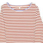 WHITE STUFF Womens Rust & White Striped Long Sleeve Crew Neck T-Shirt UK 12