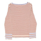 WHITE STUFF Womens Rust & White Striped Long Sleeve Crew Neck T-Shirt UK 12
