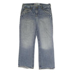 IDENTIC Mens Light Blue Regular Fit Straight Leg Denim Jeans W36 L31 Zip Closure